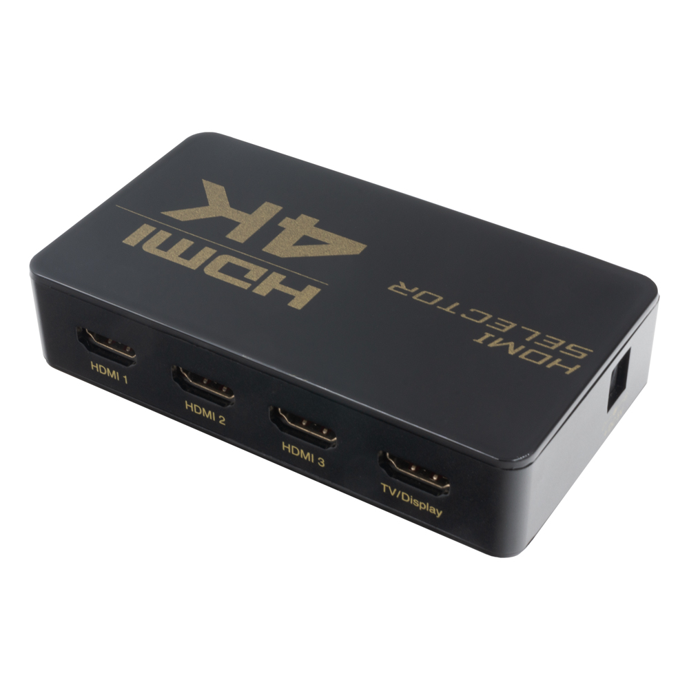 4K解像度対応 HDMI切替器 3入力1出力 専用リモコン付属タイプ [HDS-4K04]