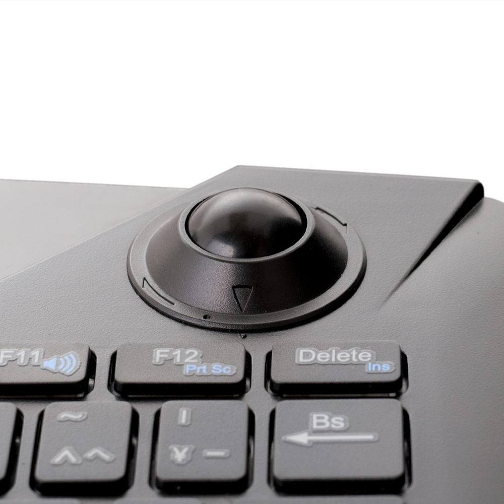 ELECOM ワイヤレスフルキーボード メンブレン式 メカニカルライク トラックボール付 リストレスト付 USBハブ付 ハードウェアマクロ対応
