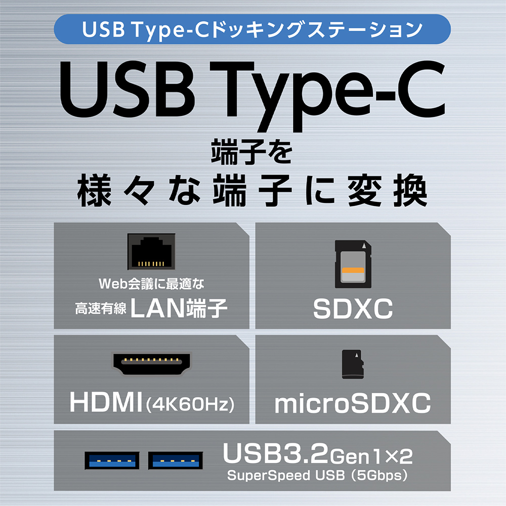 Type-C ドッキングステーション 4K対応 [UDS-4K01]