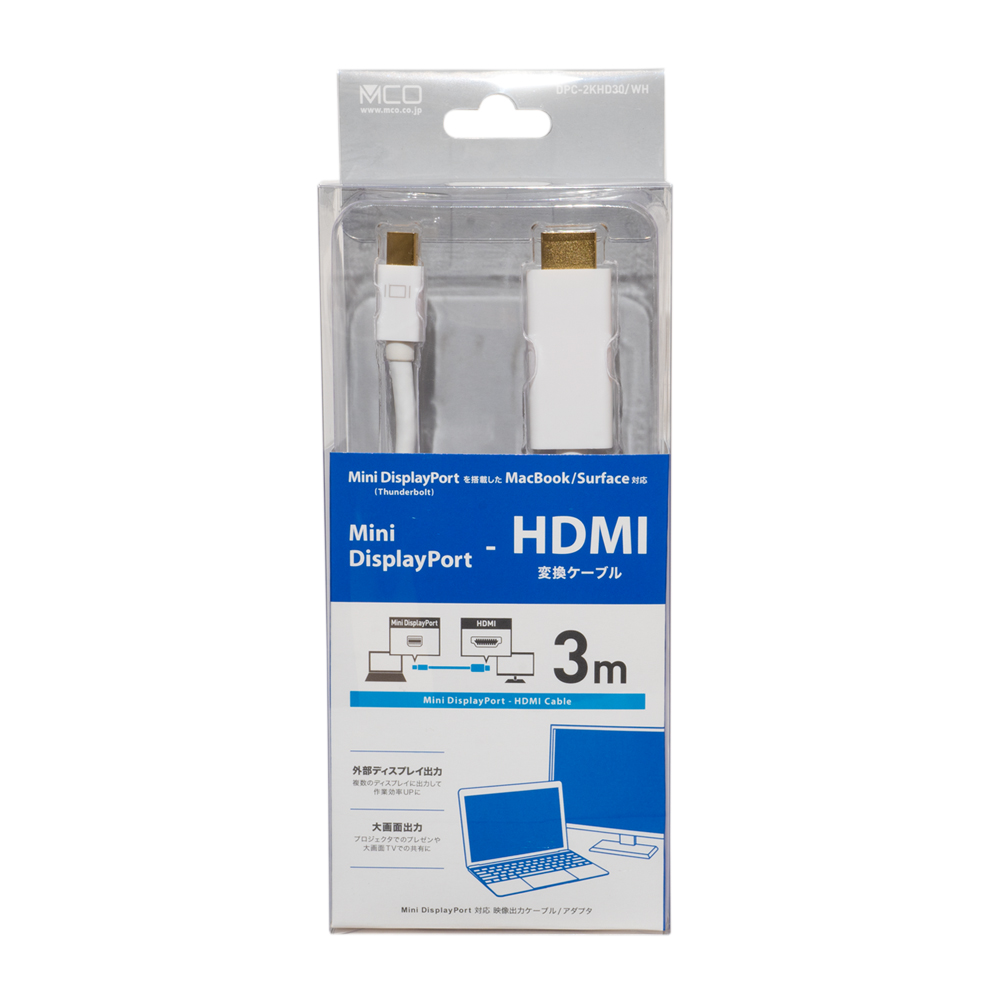 FullHD対応 miniDisplayPort – HDMI ケーブル [DPC-2KHD]